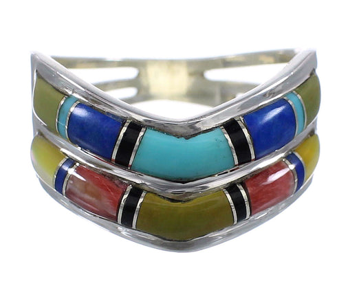 Southwestern Multicolor Sterling Silver Ring Size 5-1/2 WX81137