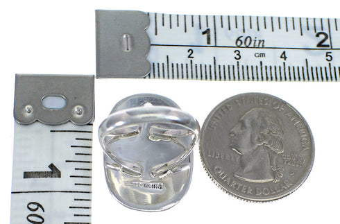 Silver Bear Turquoise Multicolor Ring Size 7-1/4 UX84049