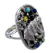 Genuine Sterling Silver Bear Multicolor Turquoise Ring Size 5 UX84059