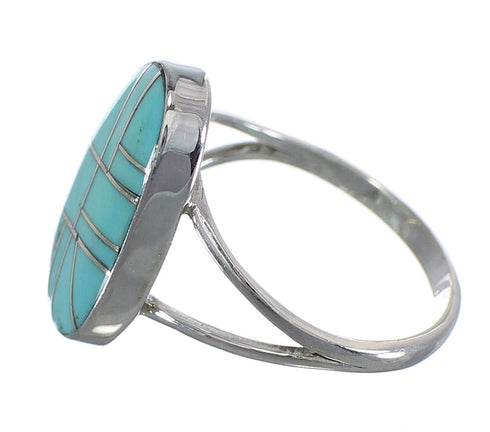 Turquoise Genuine Sterling Silver Jewelry Ring Size 6-3/4 AX85886