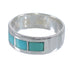 Authentic Sterling Silver Turquoise Inlay Ring Size 6-1/2 AX86248