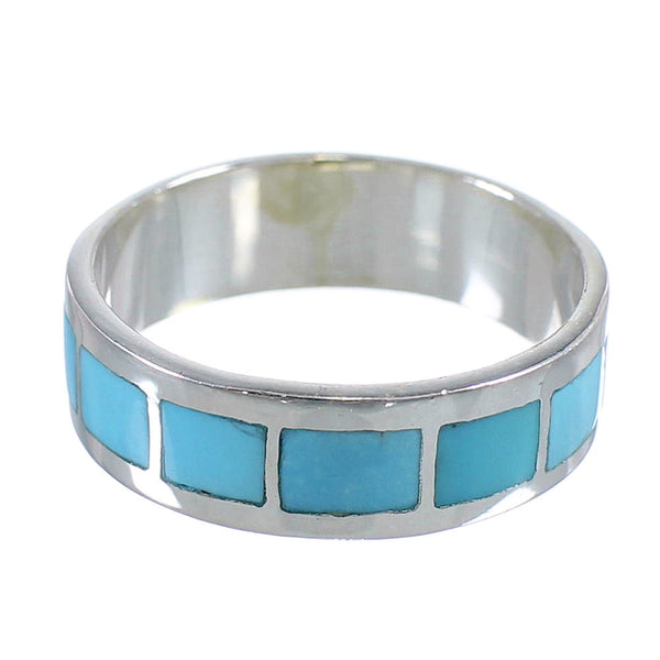 Silver Turquoise Jewelry Southwestern Ring Size 6-1/2 AX86255