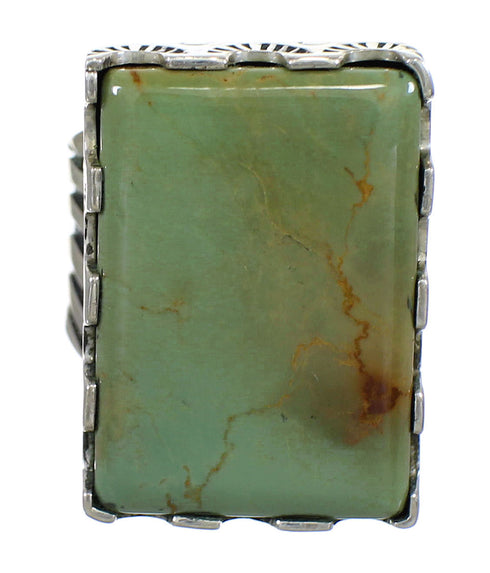 Authentic Sterling Silver Southwestern Turquoise Ring Size 6-1/2 QX85507