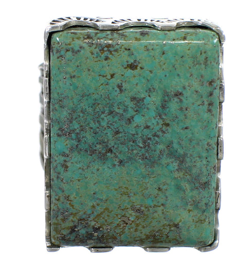 Southwestern Turquoise Silver Ring Size 6-1/2 QX85538
