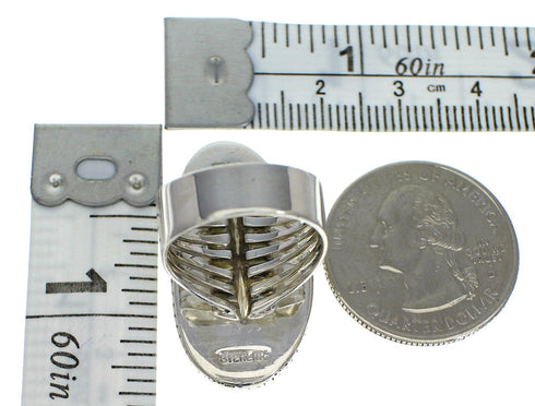 Silver Southwest Turquoise Jewelry Ring Size 4-3/4 QX85546