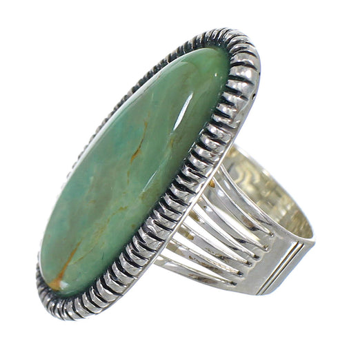 Genuine Sterling Silver Southwestern Turquoise Jewelry Ring Size 4-1/2 QX85553