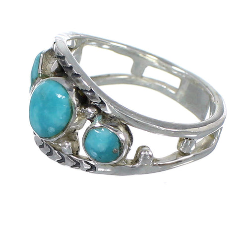 Southwestern Sterling Silver Turquoise Ring Size 5 AX84357