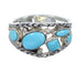 Southwestern Sterling Silver Turquoise Ring Size 6-1/2 AX84660