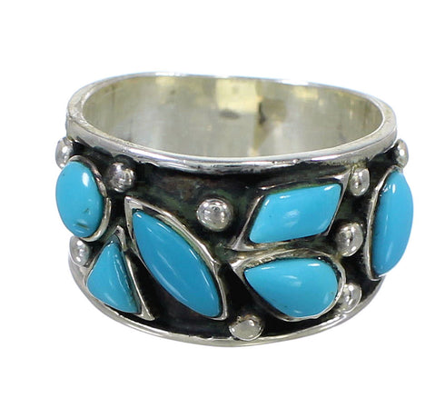 Turquoise Authentic Sterling Silver Southwest Jewelry Ring Size 5-3/4 AX84681