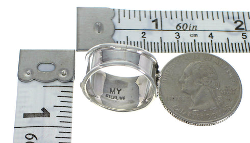 Turquoise Authentic Sterling Silver Southwest Jewelry Ring Size 5-3/4 AX84681