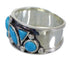 Sterling Silver Jewelry Turquoise Ring Size 8-1/4 AX84687