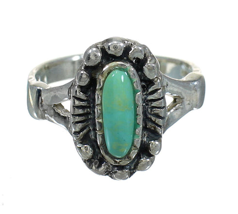 Authentic Sterling Silver And Turquoise Southwestern Ring Size 4-3/4 YX83902