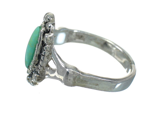 Authentic Sterling Silver And Turquoise Southwestern Ring Size 4-3/4 YX83902