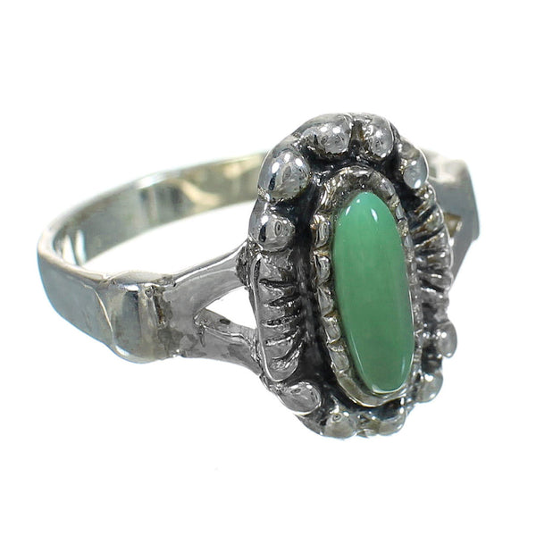 Turquoise And Genuine Sterling Silver Southwestern Ring Size 6-3/4 YX83944