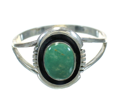 Southwestern Turquoise And Sterling Silver Ring Size 8-1/2 YX83976