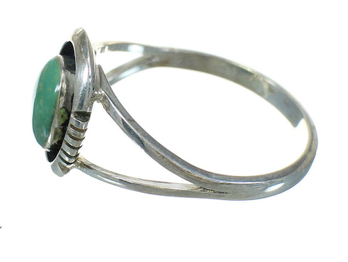 Southwest Turquoise Genuine Sterling Silver Ring Size 4-1/2 YX83965