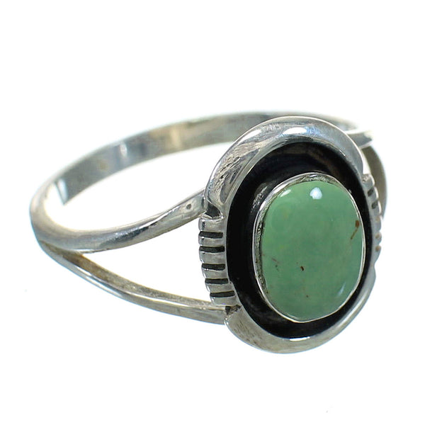 Southwestern Turquoise And Genuine Sterling Silver Ring Size 7-1/2 YX83981