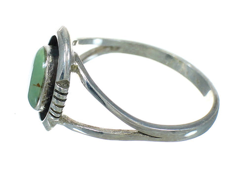 Southwestern Turquoise And Genuine Sterling Silver Ring Size 7-1/2 YX83981