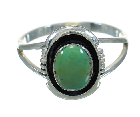 Southwestern Turquoise And Authentic Sterling Silver Ring Size 5 YX83987