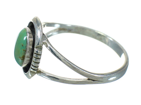 Southwestern Turquoise And Authentic Sterling Silver Ring Size 5 YX83987