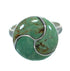 Southwestern Turquoise Inlay Silver Ring Size 8-1/4 AX86273
