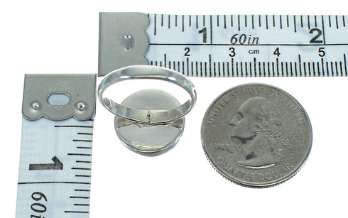 Turquoise Inlay Sterling Silver Ring Size 5-3/4 AX86281