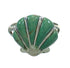 Turquoise Inlay Sterling Silver Seashell Ring Size 4-3/4 AX86313