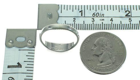 Turquoise Inlay Authentic Sterling Silver Ring Size 6-3/4 AX86512