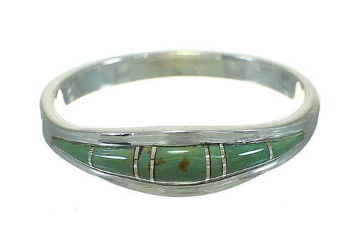 Turquoise Inlay Jewelry Sterling Silver Ring Size 8-3/4 AX86540