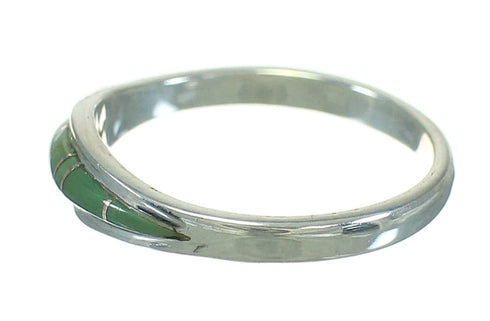 Turquoise Inlay Jewelry Sterling Silver Ring Size 8-3/4 AX86540