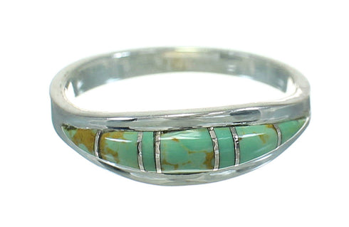 Authentic Sterling Silver Turquoise Inlay Southwest Ring Size 4-3/4 AX86549
