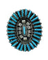 Sterling Silver Southwest Turquoise Needlepoint Ring Size 5-1/4 QX84349