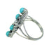 Authentic Sterling Silver Southwest Turquoise Flower Ring Size 7-1/2 QX84394