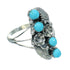 Genuine Sterling Silver Southwest Turquoise Flower Ring Size 5-1/2 QX84406