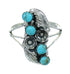 Southwestern Authentic Sterling Silver Turquoise Flower Ring Size 8-1/2 QX84414