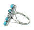 Southwest Genuine Sterling Silver Turquoise Flower Ring Size 6-1/2 QX84415