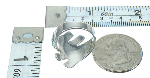 Turquoise Inlay Authentic Sterling Silver Ring Size 8-1/4 RX86291