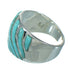 Turquoise Inlay Sterling Silver Southwest Jewelry Ring Size 7-3/4 RX86321