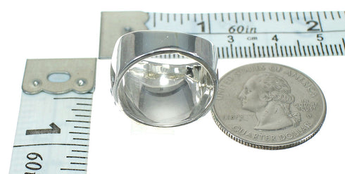 Turquoise Inlay Sterling Silver Southwest Jewelry Ring Size 7-3/4 RX86321