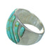 Authentic Sterling Silver Turquoise Inlay Ring Size 5-1/2 RX86334
