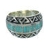 Authentic Sterling Silver Turquoise Water Wave Ring Size 4-1/2 RX86379