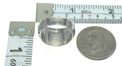 Genuine Sterling Silver Turquoise Water Wave Ring Size 7-3/4 RX86394