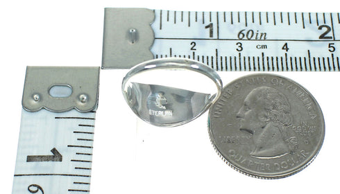 Southwest Sterling Silver Turquoise Inlay Ring Size 7-3/4 RX86464