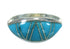 Sterling Silver Turquoise Inlay Southwestern Jewelry Ring Size 7-3/4 RX86476