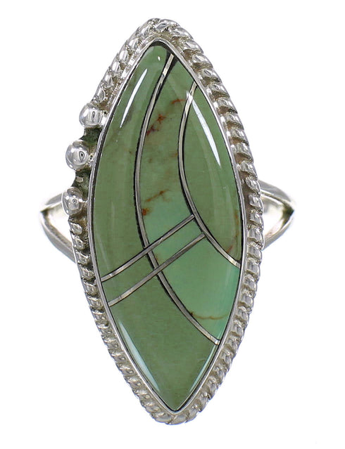 Silver Turquoise Southwestern Ring Size 6-1/4 YX85637