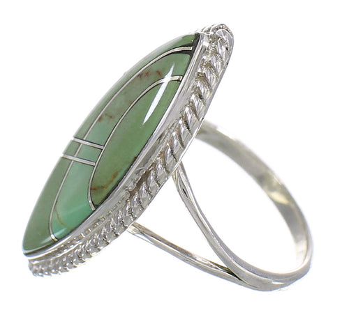 Silver Turquoise Southwestern Ring Size 6-1/4 YX85637