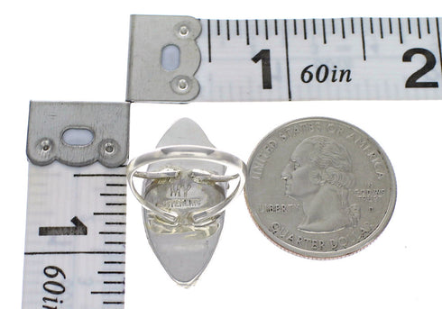 Silver Turquoise Southwestern Ring Size 6-1/4 YX85637