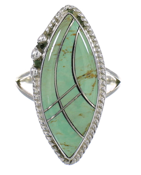 Genuine Sterling Silver Turquoise Southwest Ring Size 7-3/4 YX85643