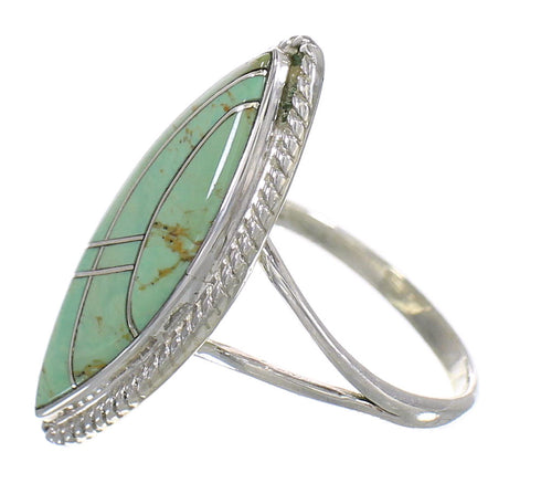 Genuine Sterling Silver Turquoise Southwest Ring Size 7-3/4 YX85643