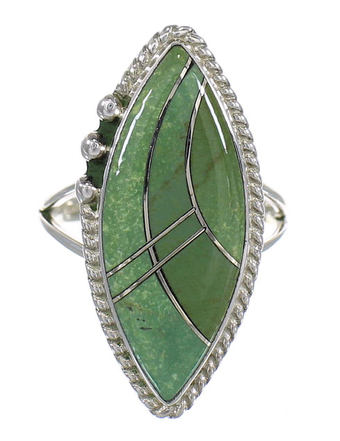 Genuine Sterling Silver Turquoise Southwestern Ring Size 6-1/2 YX85646